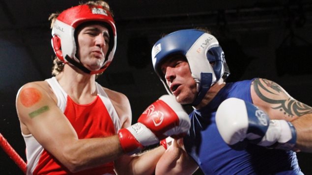 Then leader of the Liberal Party (Now Prime Minister) Justin Trudeau in a charity boxing match against Conservative Senator Patrick Brazeau in 2012. After looking like he was in trouble early in the match, he was later declared the winner