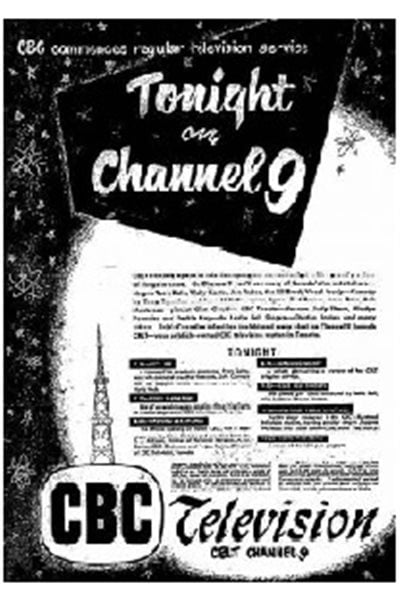 Advertisement in the Toronto Star newspaper of Sept.08, 1952 announcing the start of Canadian TV (in English) from station CBLT, in Toronto and nearby surrnouding areas of Ontario.