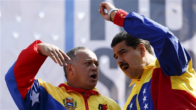 El diputado oficialista Diosdado Cabello y el presidente venezolano Nicolás Maduro en un mitin en marzo del 2016.
