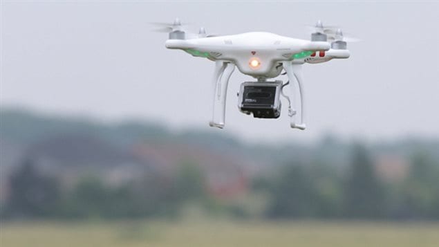 Un drone de la compagnie d’électricité EnWin