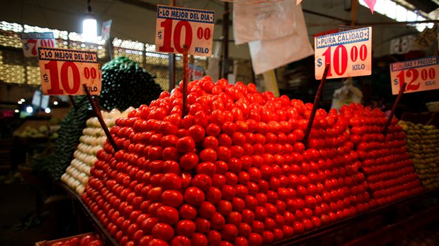 Tomates en un mercado en México