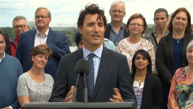 Shown here in early August at a caucus meeting in Sudbury Ontario, Liberal Prime Minister Justin Trudeau notably referred to the terror group as *Daesh* and not ISIS during a press conference in Saguenay Quebec at the end of August.