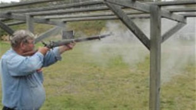 While noisy, black powder muzzle loaders don’t have the very loud sharp crack of modern high velocity firearms, more of a loud *whoosh*. They do produce a lot more smoke (and fun and excitement according to members)