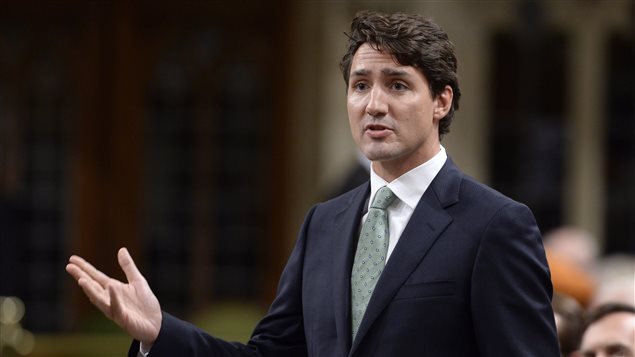 Le premier ministre du Canada, Justin Trudeau, à la Chambre des communes