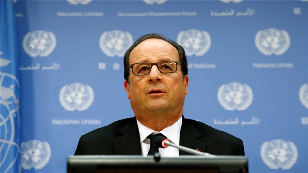 François Hollande en conferencia de prensa en la ONU, Septiembre 2016