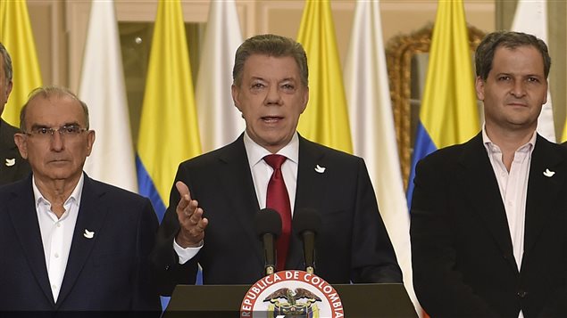 Presidente Juan Manuel Santos, tras conocerse los resultados del referendo.