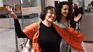 Homa Hoodfar, the Iranian-Canadian professor, rejoices as she arrives in Montreal on September 29, 2016