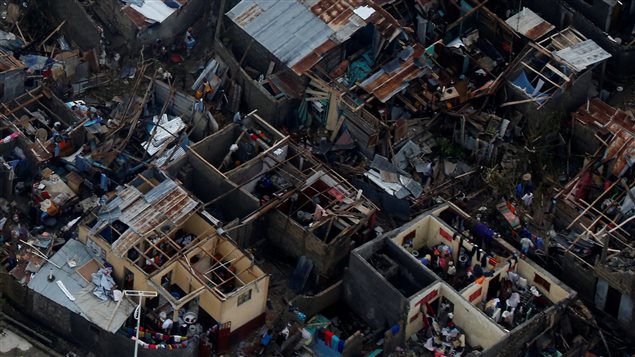 Des maisons détruites après le passage de l’ouragan Matthew à Jeremie, Haïti
