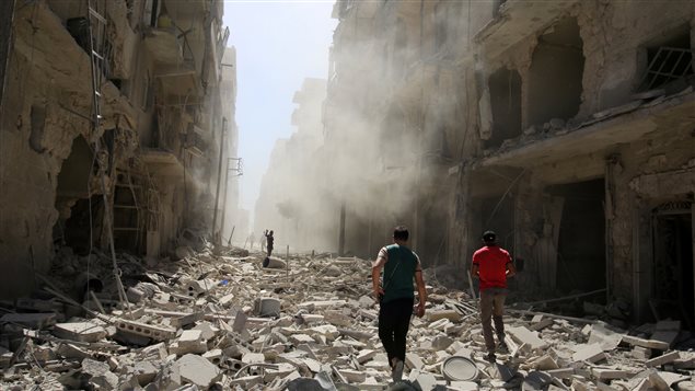 Bombardo del barrio Al-Qaterji de Alepo, Siria, el de 25 sepitembre 2016