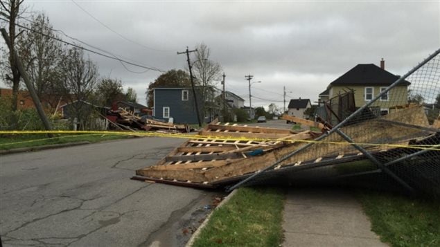 This home was completely blown down by the winds in Whitney Pier, a neighbourhood on the edge of Sydney