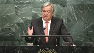 Antonio Guterres, tout juste après avoir été élu secrétaire général, à l’Assemblée générale des Nations unies, à New York.