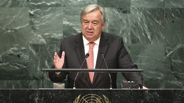 Antonio Guterres, justo después de haber sido elegido Secretario General de Naciones Unidas.  