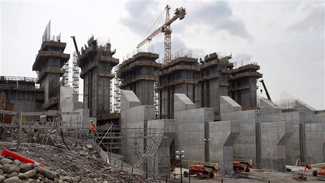  The construction site of the hydroelectric facility at Muskrat Falls, Newfoundland and Labrador is seen on July 14, 2015.