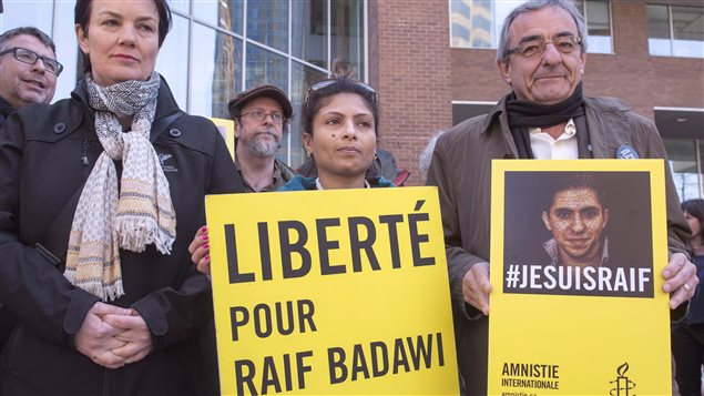On April 21, 2016, Ensaf Haidar, centre, wife of blogger Raif Badawi took part in one of many rallies to demand his release from a Saudi Arabian prison.