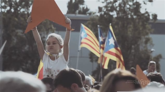 Manifestación en favor de la independencia de Cataluña.