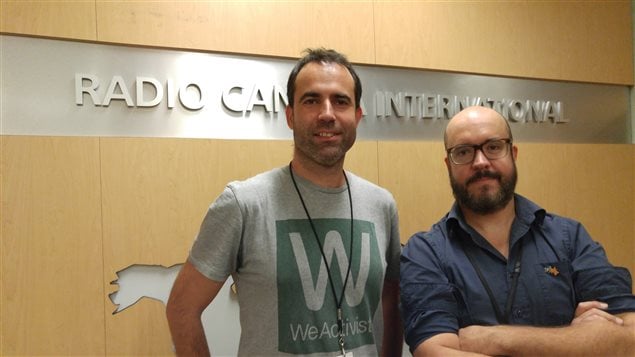 Ferran Civit i Marti, diputado del Parlamento Nacional Catalán y Alexandre Chartrand, director del documental El Pueblo prohibido. 