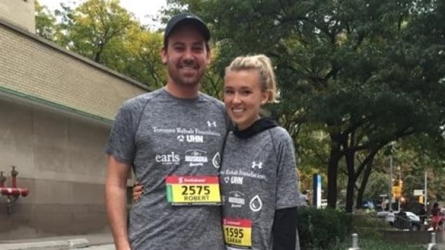 MacDonald said he was motivated at the 30-km mark when he saw his girlfriend, Sarah, who was also running.