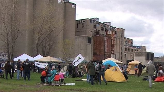 People camped out in Montreal in May 2016 to protest a lack of social housing.