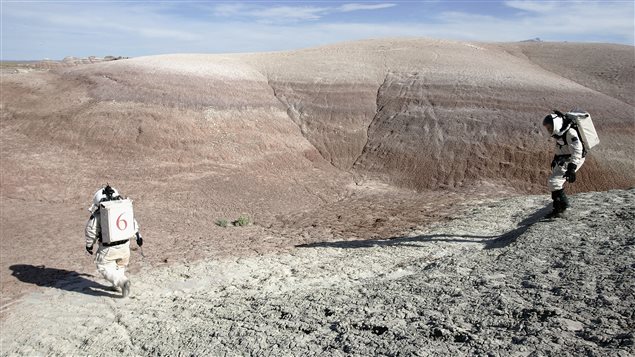 Des scientifiques simulent une expédition sur Mars, en Utah, en 2005. Des scientifiques simulent une expédition sur Mars, en Utah, en 2005.