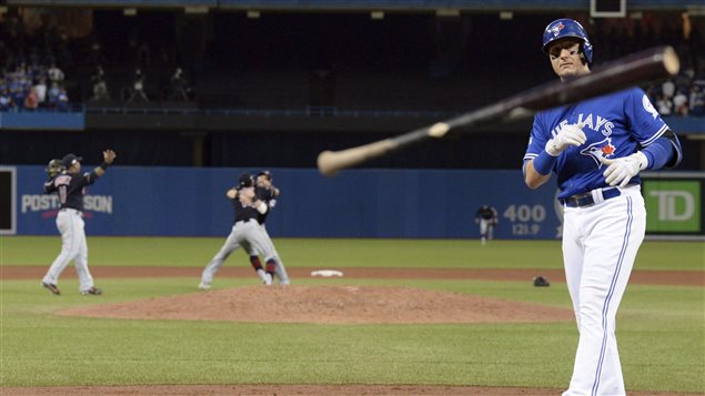 Toronto Blue Jays' shortstop Troy Tulowitzki was not a happy camper after making the final out of the fifth and final game of baseball's American League Championship Series against Cleveland in Toronto on Oct. 19. 