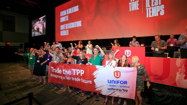 Calls for opposition to TPP at the Unifor convention in Ottawa, August 2016