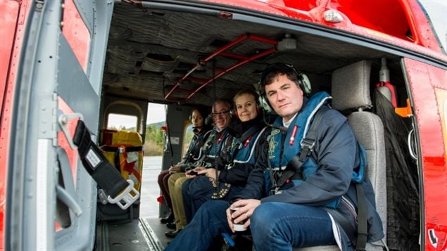Federal Fisheries Minister Dominic LeBlanc (right) was one of two cabinet minister to fly over the spill site.