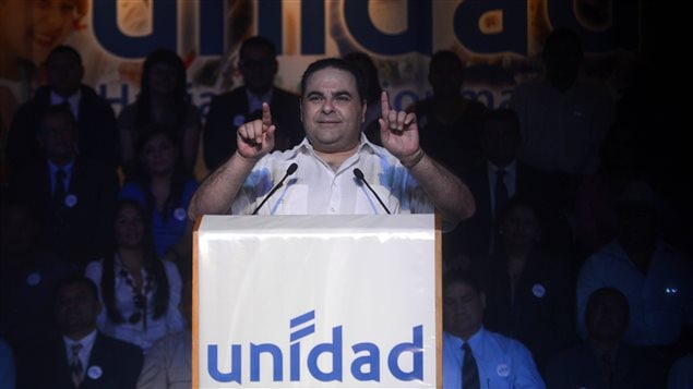 El ex presidente de El Salvador, Elías Antonio Saca lanzó su candidatura presidencial por el Partido Unidad en febrero de 2012.