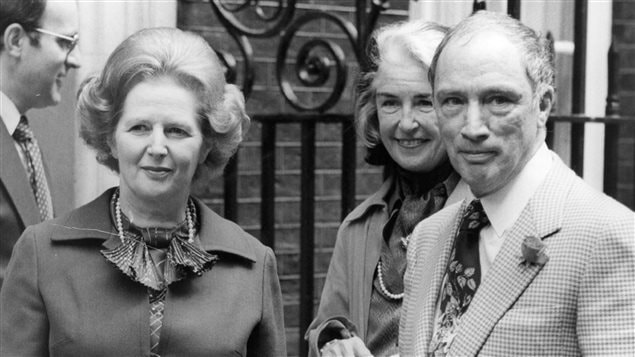Pierre Elliott Trudeau rencontre la première ministre britannique Margaret Thatcher à Londres, le 25 juin 1980 Pierre Elliott Trudeau rencontre la première ministre britannique Margaret Thatcher à Londres, le 25 juin 1980