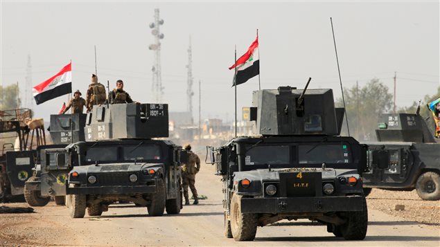 آليات نظامية في شرق الموصل