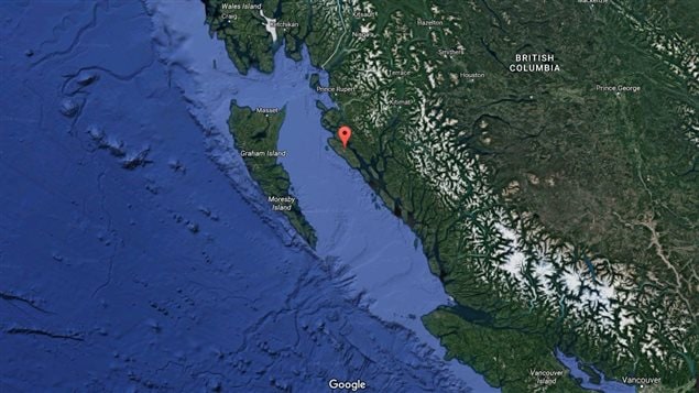 The mysterious object was found off the coast of Banks Island marked by the red pin.