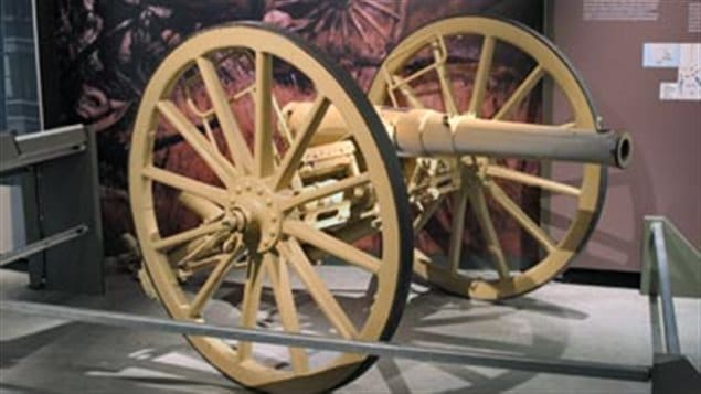 One of the two actual 12-pounders used by D-Company of the RCD at the battle of Leliefontein, now in the Canadian War Museum, Ottawa