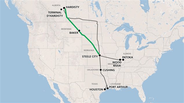 El oleoducto Keystone XL seguiría una ruta desde Alberta hasta el Golfo de México