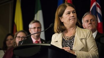 La ministre fédérale Jane Philpott lors d’une rencontre des ministres de la Santé du pays en octobre à Toronto