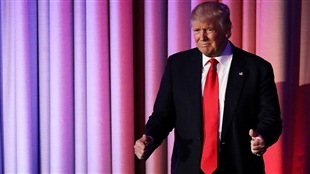 Le président désigné des États-Unis, Donald Trump, le 8 novembre au soir