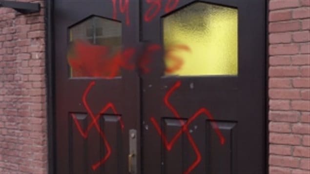 Anti-black graffiti was spray-painted on the Parkdale United Church in Ottawa.