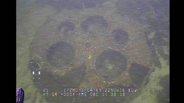The image of the underwater object was taken from the Remotely Operated Vehicle operated by the crew of HMCS Yellowknife.