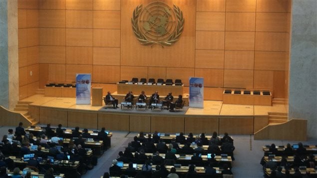 Presentación del informe durante el V Foro Anual de Naciones Unidas sobre Empresas y Derechos Humanos en el Palacio de Naciones, Ginebra, Suiza. 