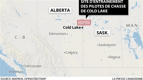 Cold Lake est à environ 290 kilomètres au nord-est d’Edmonton dans l’Ouest du Canada.