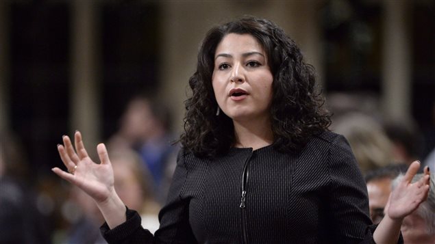 Democratic Institutions Minister Maryam Monsef answers a question during question period in the House of Commons on Parliament Hill in Ottawa on Thursday, October 20, 2016.