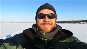 Lake Vastusjärvi Finland in March 2014 Brian Hayden (Phd) researching lake ecostystem activity during the cold winter