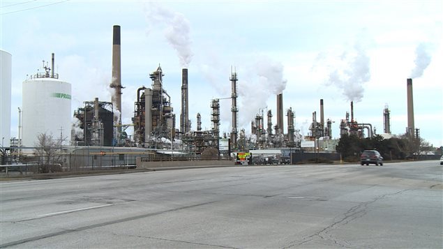 Sarnia Ontario is home to dozens of petro-chemical plants and refineries. Known as *chemical valley* is is a significant contributor of greenhouse gasses.