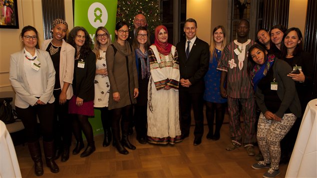 Los jóvenes invitados por Oxfam Quebec de visita en el Parlamento en Ottawa. 