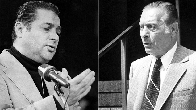 Photos d'archives de deux membres influents de la mafia montréalaise, Paolo Violi (à g.) et Vic Cotroni Photos d'archives de deux membres influents de la mafia montréalaise, Paolo Violi (à g.) et Vic Cotroni