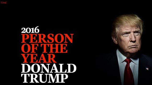 Portada del artículo sobre la designación de Donald Trum como Personalidad del Año, del sitio internet de la Revista Time 