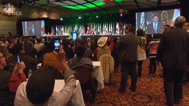 Reunión de la Asamblea de las Primeras Naciones en Gatineau, Quebec. 