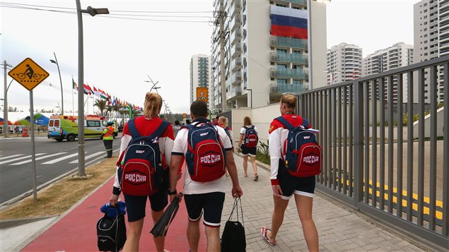 Un grupo de atletas rusos en Rio de Janeiro en Agosto del 2016