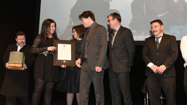 Dr. Trevor Bell, second from right, with SmartICE partners during the Arctic Inspiration Awards ceremony.