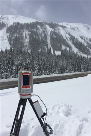 Researchers use this laser-scanning (lidar) instrument to map snow depth at very high resolution. 