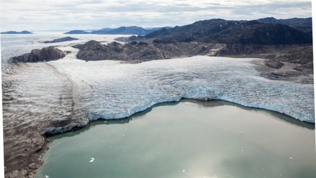 The Upernavik Glacier in northwest Greenland is melting into a lake. Greenland’s ice sheet has been melting twice as fast during the 21st century as it did during the 20th. 