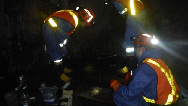 University of Toronto team members collected samples of water 2.4 kilometres underground in Timmins. 